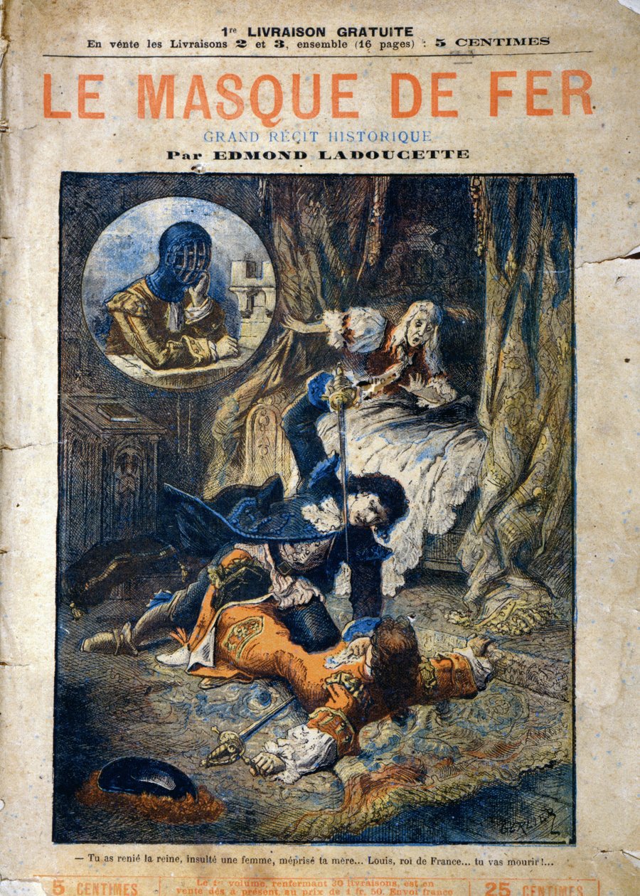 Le Masque de Fer, obálka románu Edmonda Ladoucetta, vycházející po částech na konci 19. od Gerlier