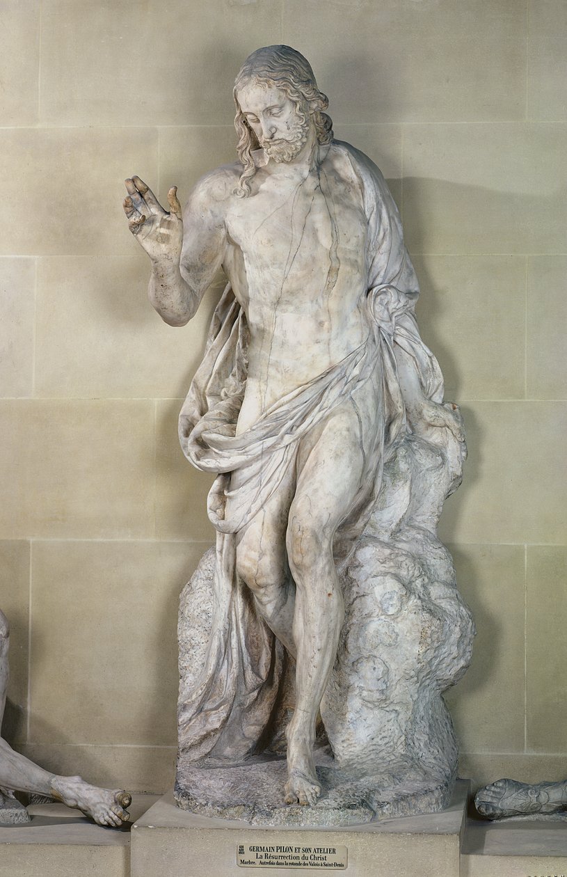 Vzkříšení, detail Kristova mramoru od Germain Pilon