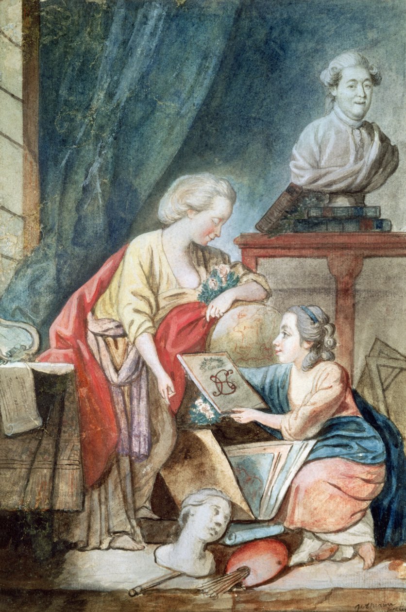 Rodina Neckerů v roce 1780 (pastel, kvaš a wc na papíře) od Germaine Necker