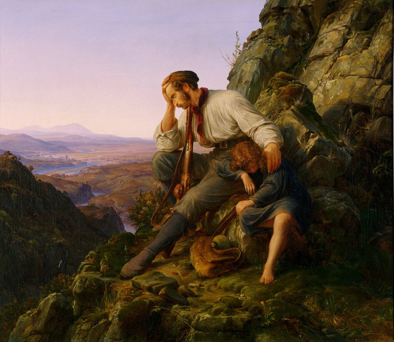 Loupežník a jeho dítě od Carl Friedrich Lessing