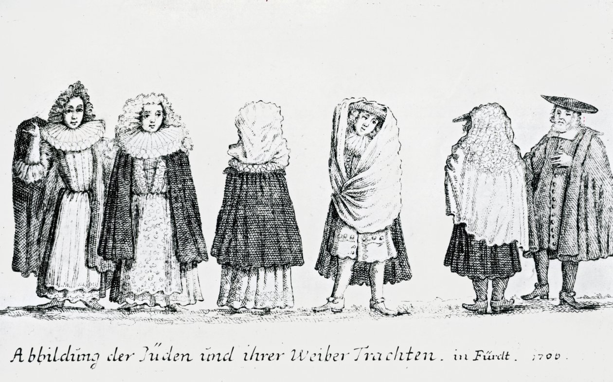 Zobrazení židovských lidí a jejich oblečení, 1706 od German School