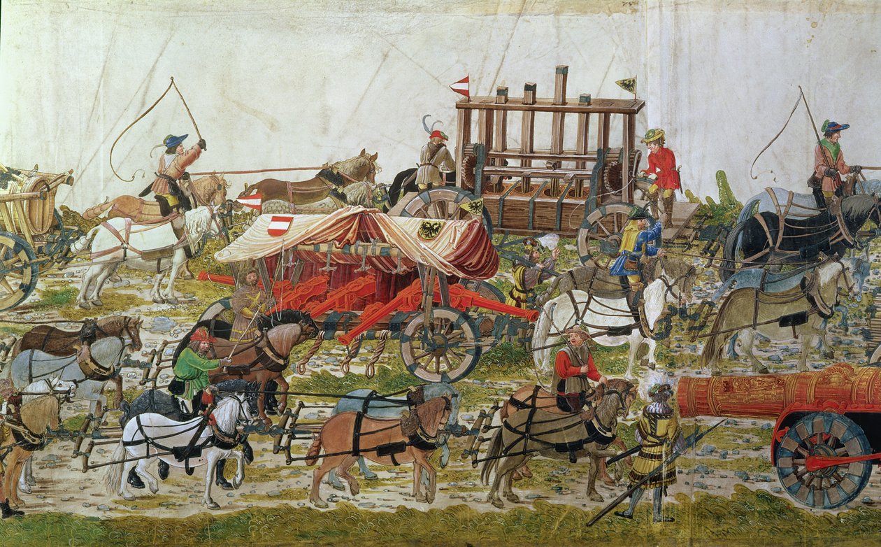 Dělostřelecký vlak Maxmiliána I. (1459-1519) od German School