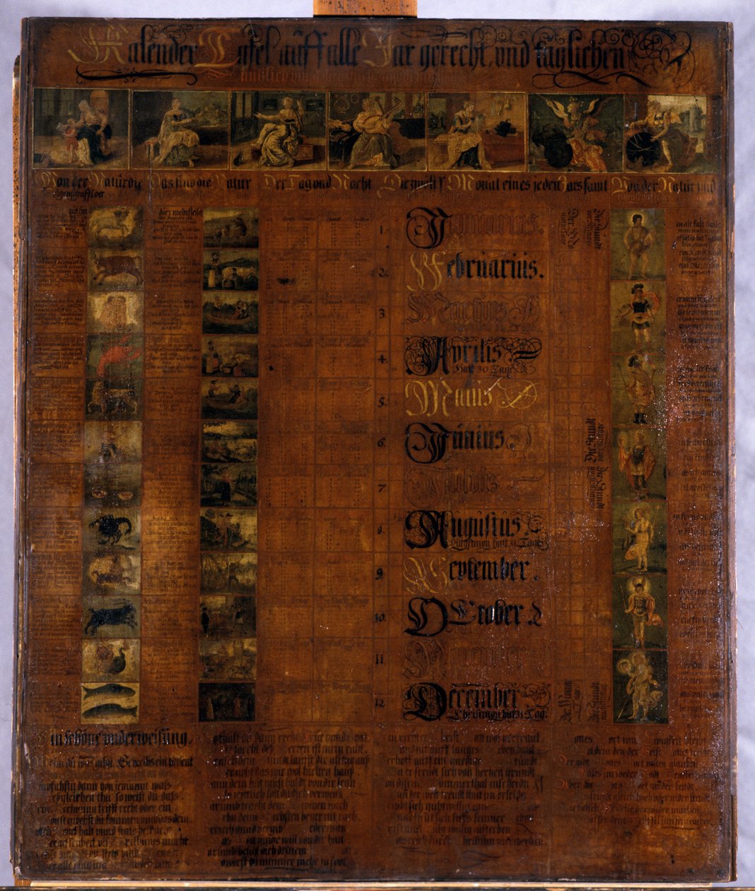 Kalendář, 1601-50 (malované dřevo) od German School