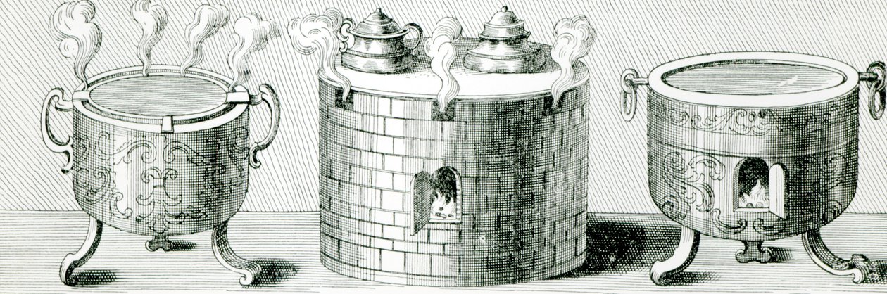 Zařízení pro udržování vody a jídla v teple o sabatu, 1748 od German School