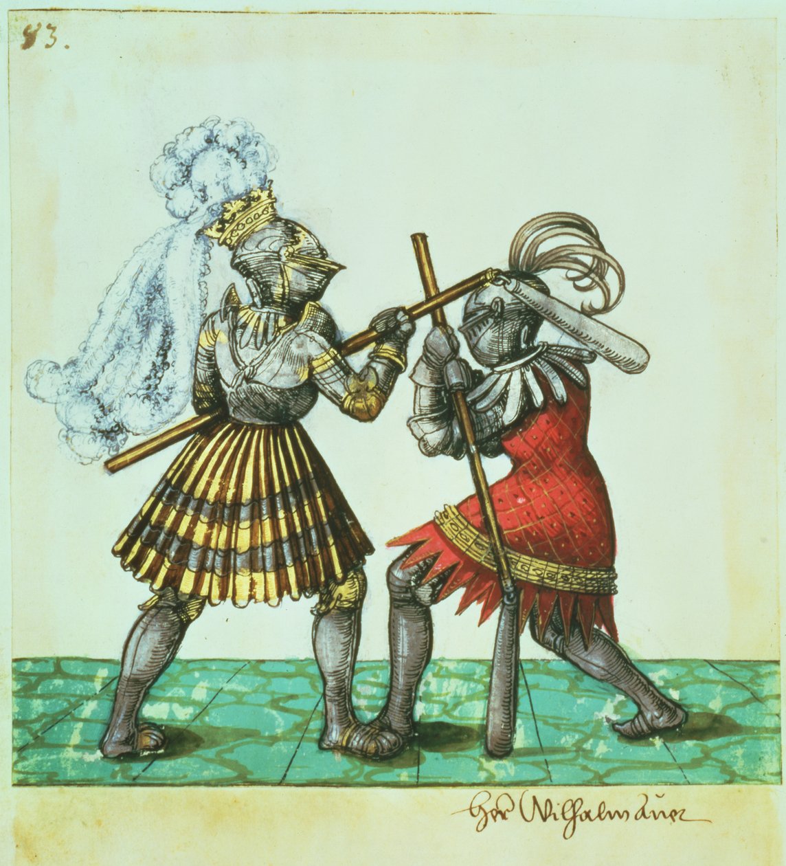 Fol.83 Německý císař Maxmilián I. (1459-1519) zapojený do boje muže proti muži, z 