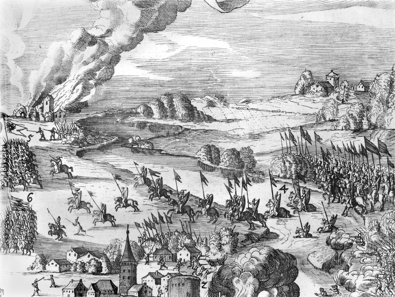 Celkový pohled na bitvu u Mühlbergu, detail, 24. dubna 1547 (viz také 217805 až 217810) od German School
