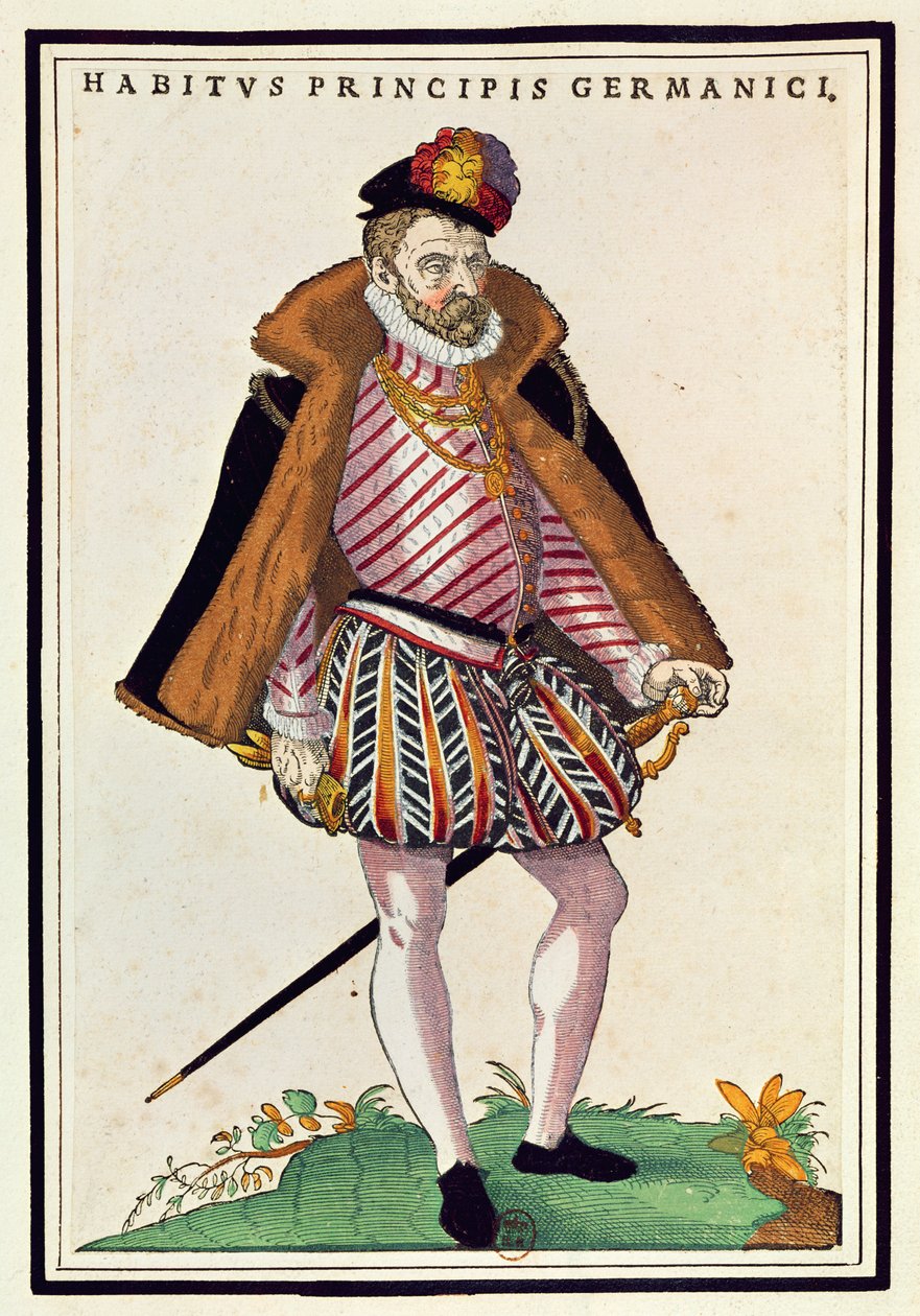 Německý šlechtic, 1572 (barevná rytina) od German School