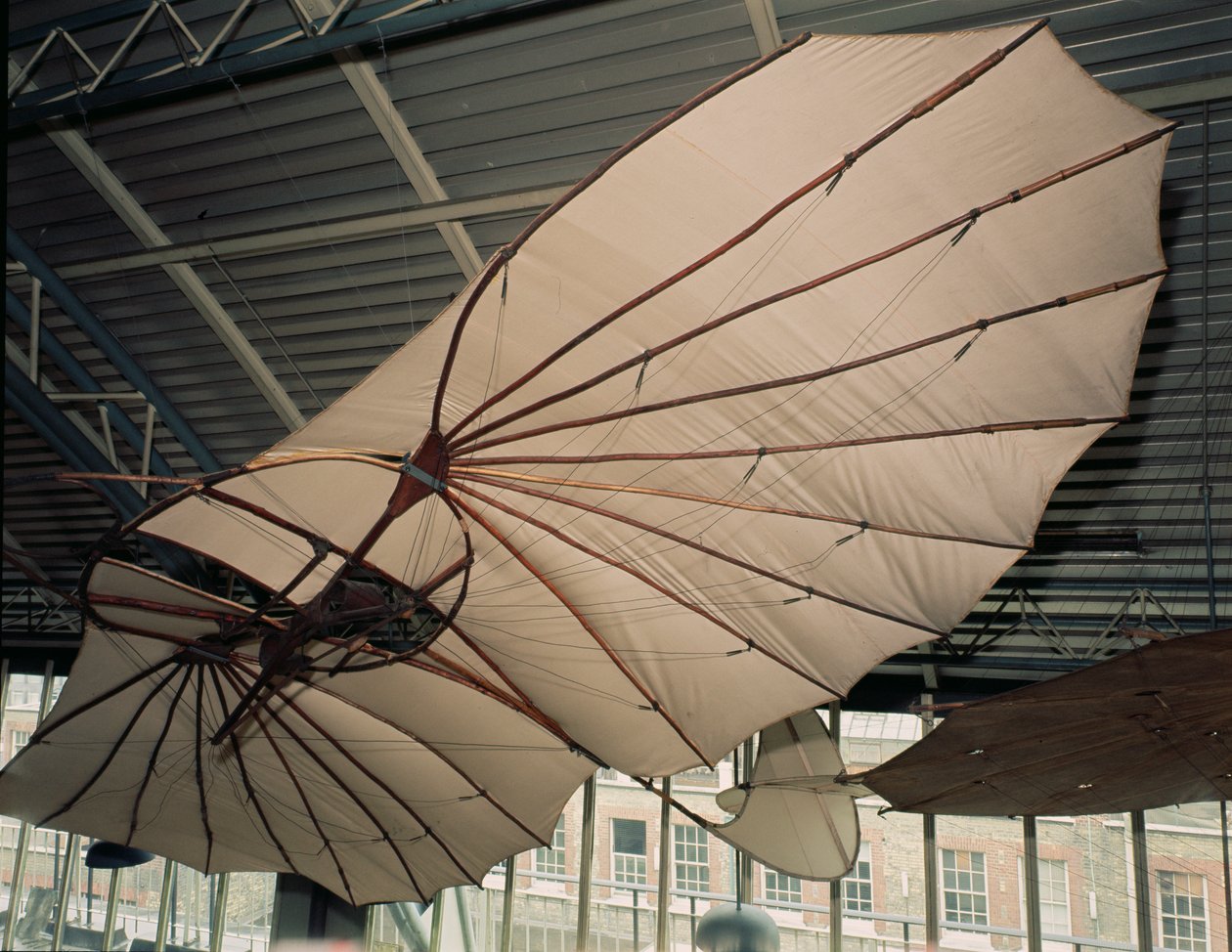 Kluzák vyrobený pro Otto Lilienthala (1848-96) kolem roku 1891 (dřevo a bavlna) (viz také 260936) od German School