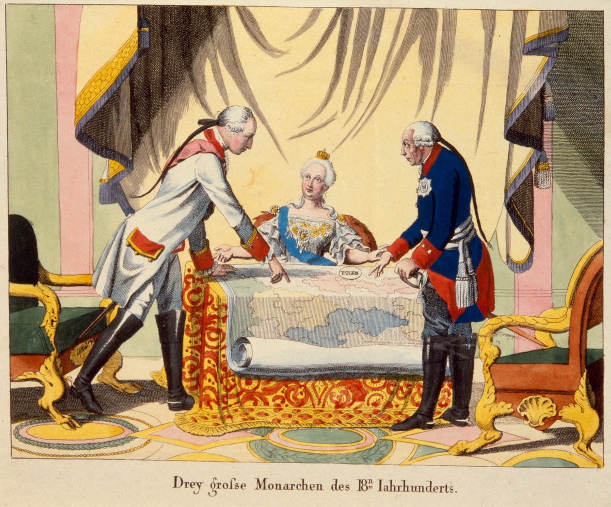 Josef II., Kateřina Veliká a Fridrich II od German School