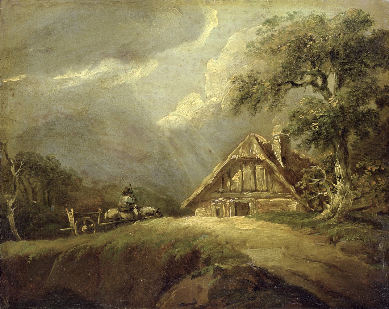 Krajina (olej na papíře položený na plátně) od German School