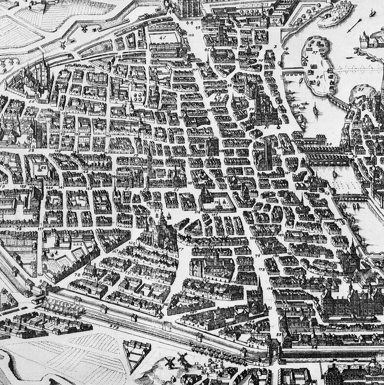 Mapa Paříže, 1620 (detail of 285193) od German School