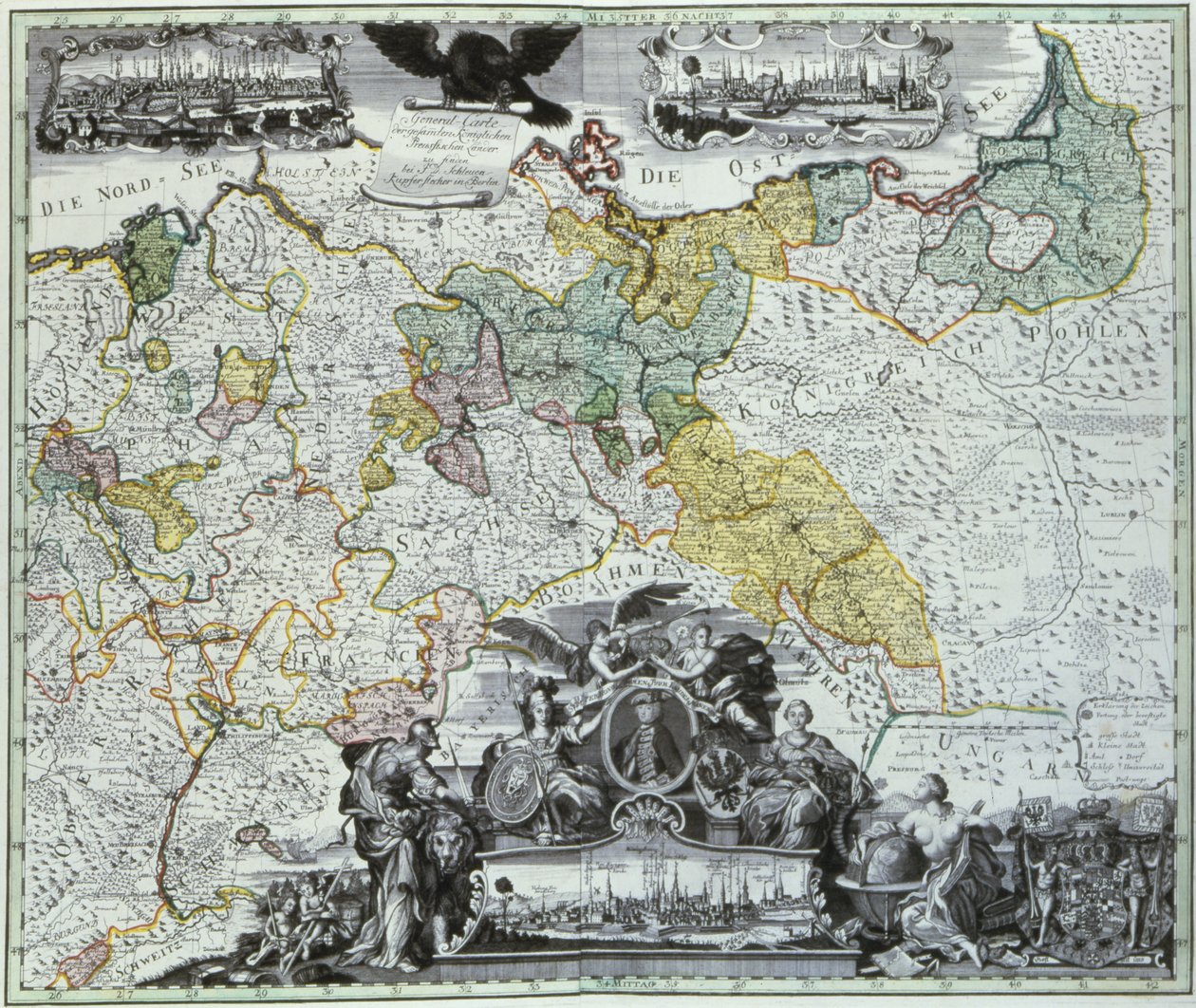 Mistrovský list pruských suverénních zemí, c.1765 od German School