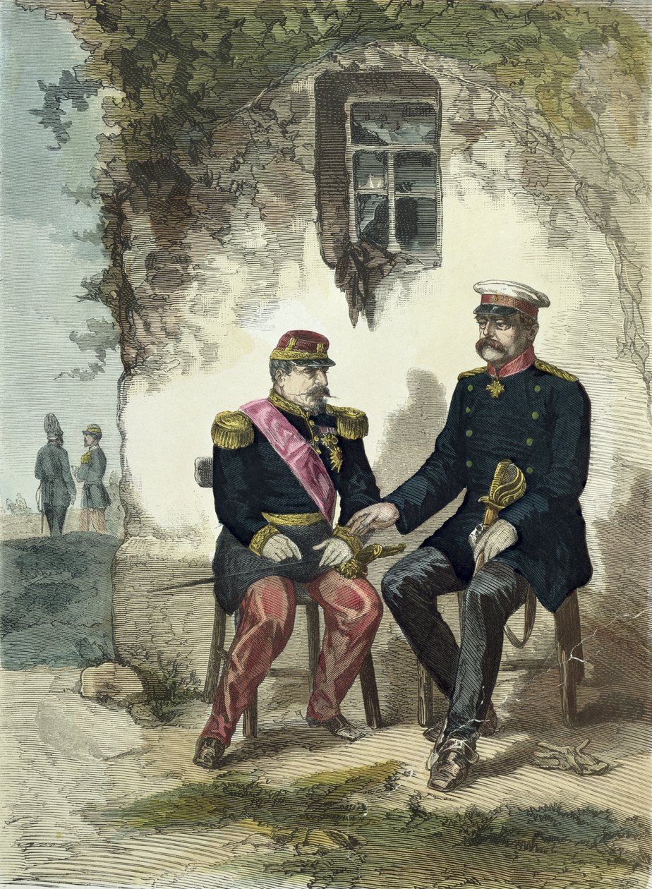 Setkání Otto von Bismarcka (1815-98) a Napoleona III (1808-73) v Dončerech, 2. září 1870 od German School