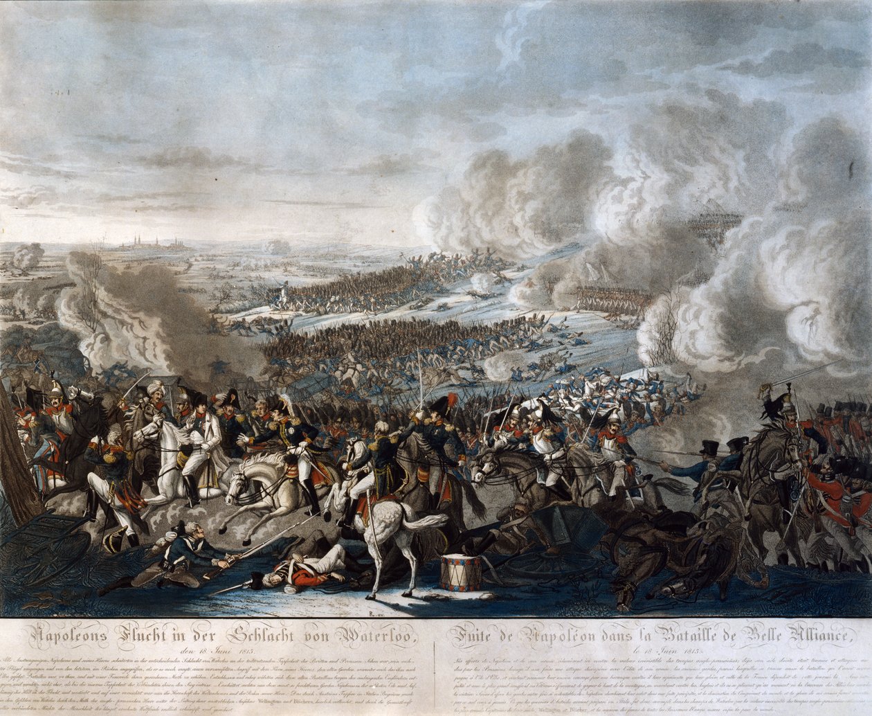 Napoleonův útěk z bitvy u Waterloo, 18. června 1815 od German School