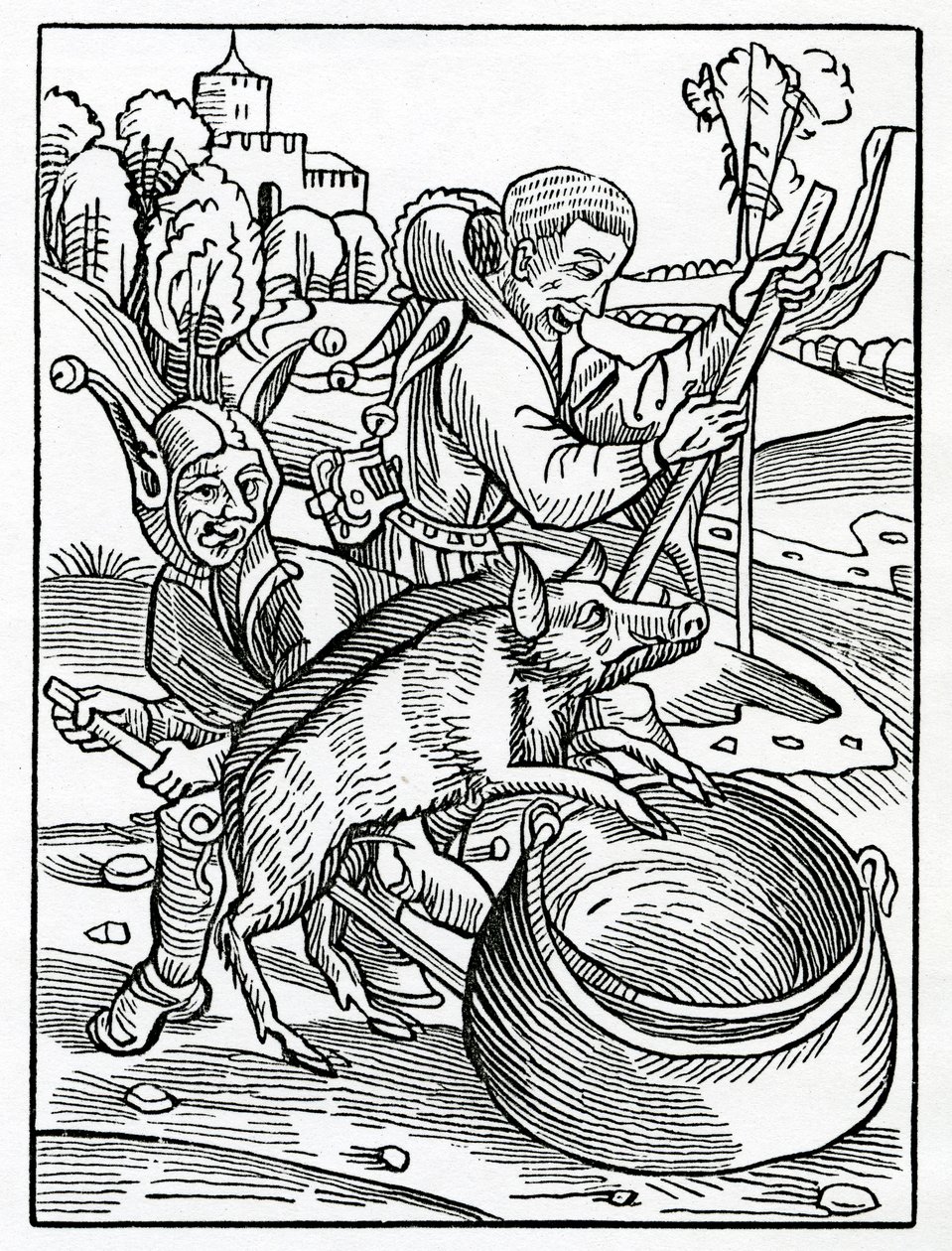 O zlých rádcích, soudcích a mužích zákona, ilustrace z anglického překladu Alexandra Barclaye „The Ship of Fools“, z vydání vydaného v roce 1874 od German School