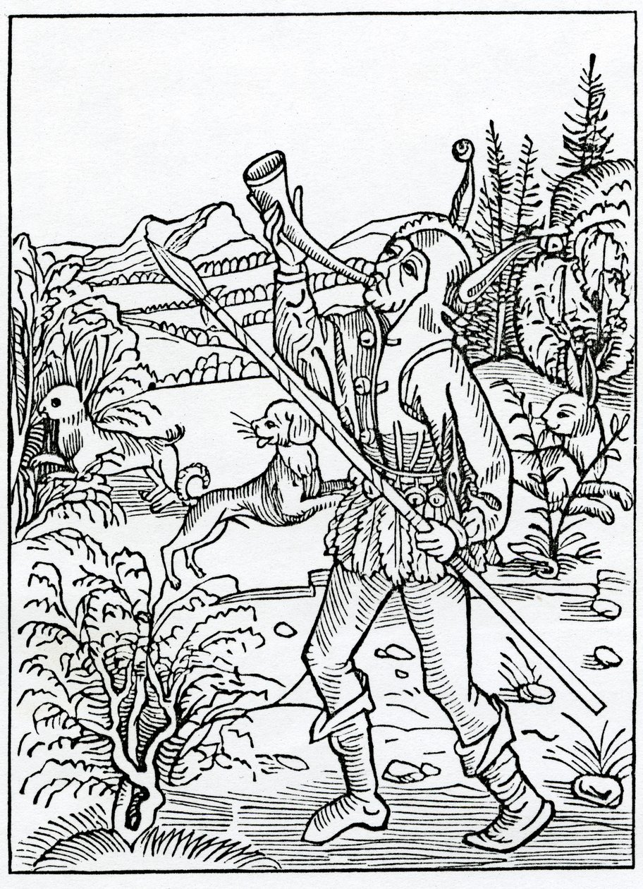 Of hym that togyder wyll serve two maysters, ilustrace z anglického překladu "The Ship of Fools" od Alexandra Barclaye, z vydání z roku 1874. od German School