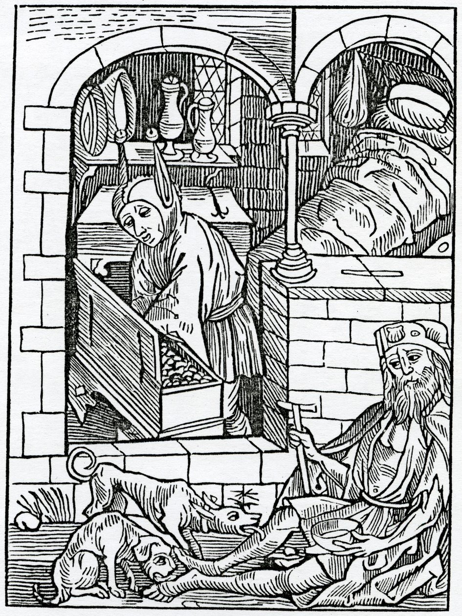 Z ryches unprofytable, ilustrace z anglického překladu Alexandra Barclaye „The Ship of Fools“, z vydání vydaného v roce 1874 od German School