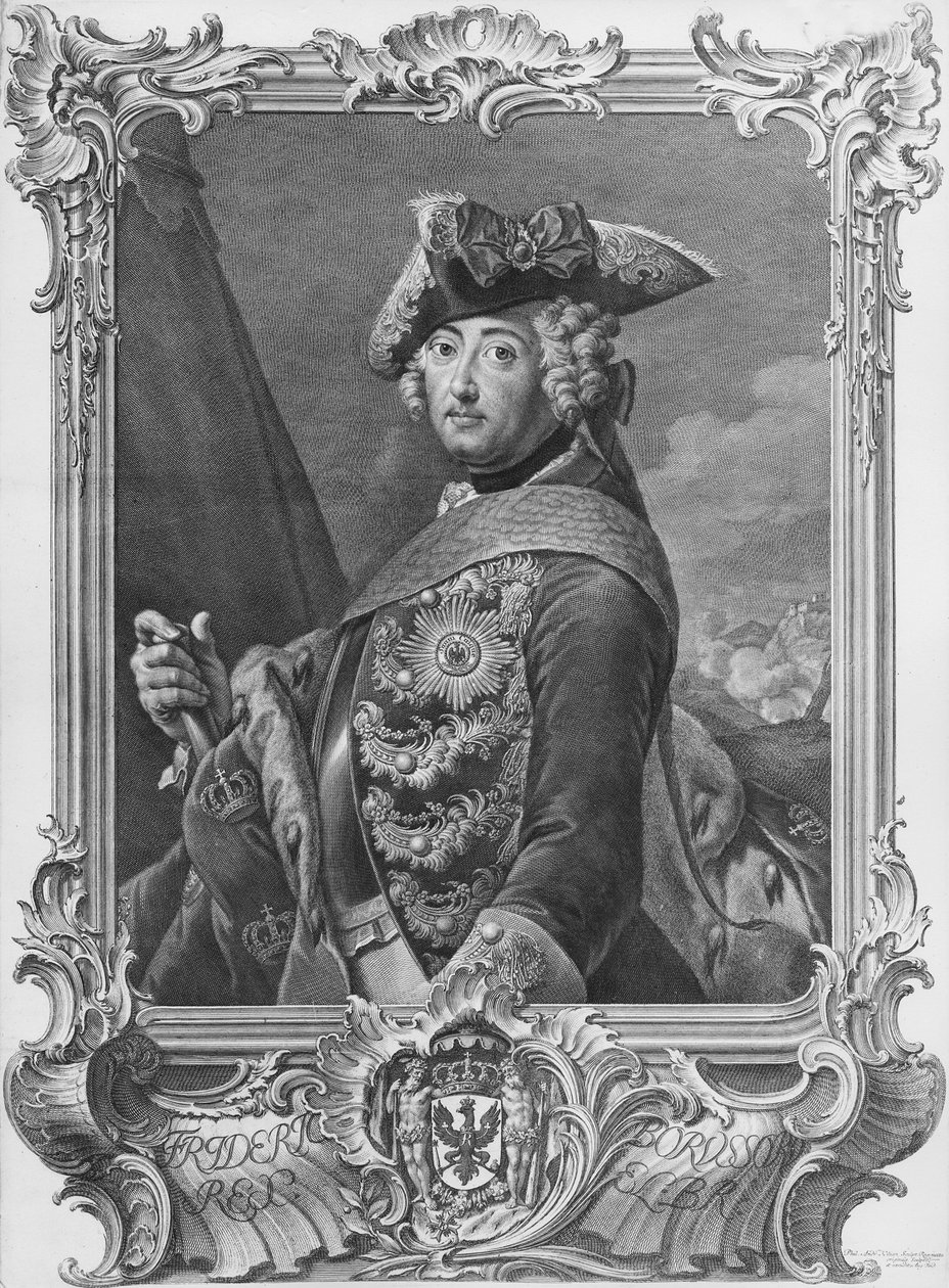 Portrét Fridricha II. Velikého (1712-86), vyrytý Kilianem, Phillip Andreas (1714-59) od German School