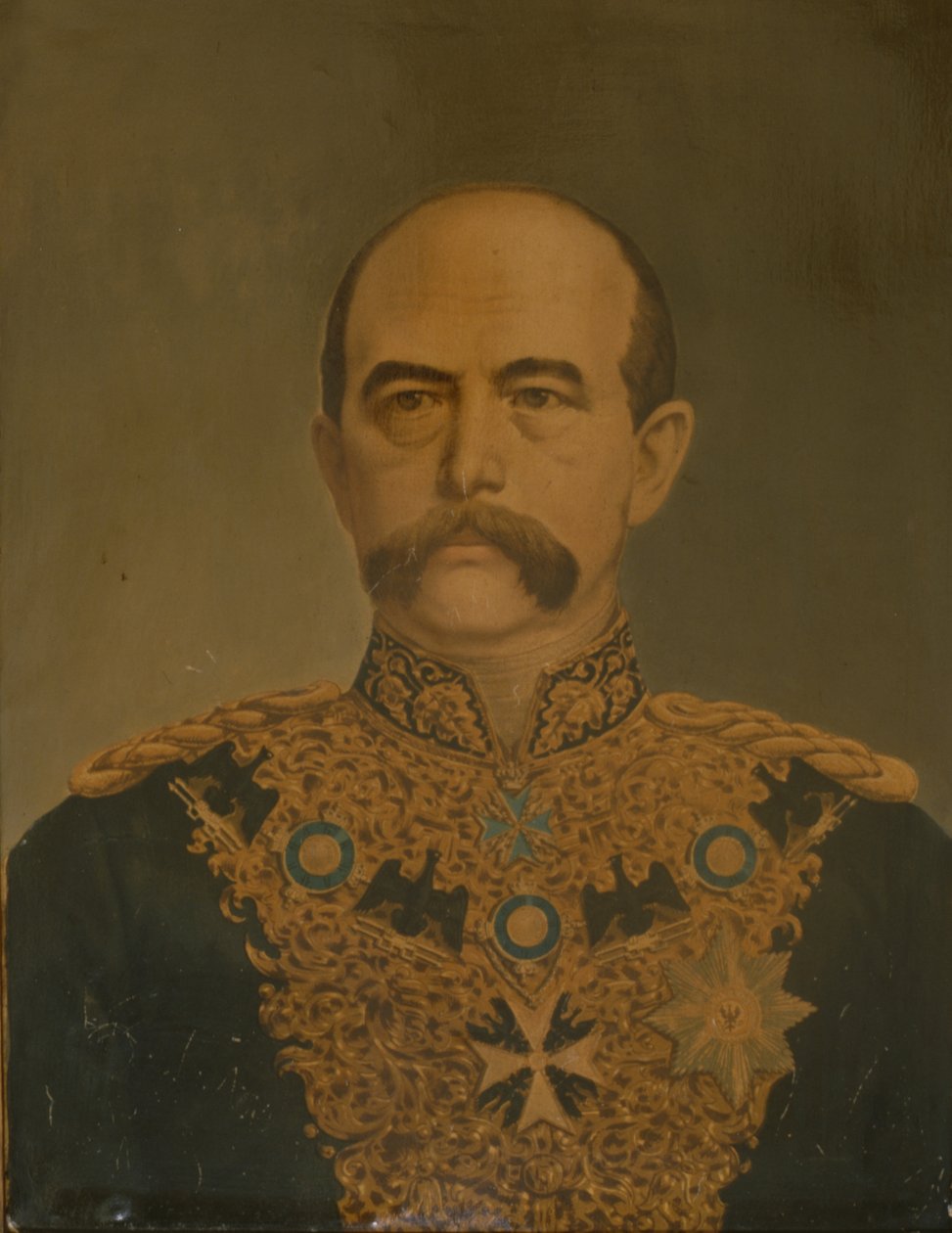 Princ Otto von Bismarck v diplomatické uniformě, kolem roku 1865 od German School