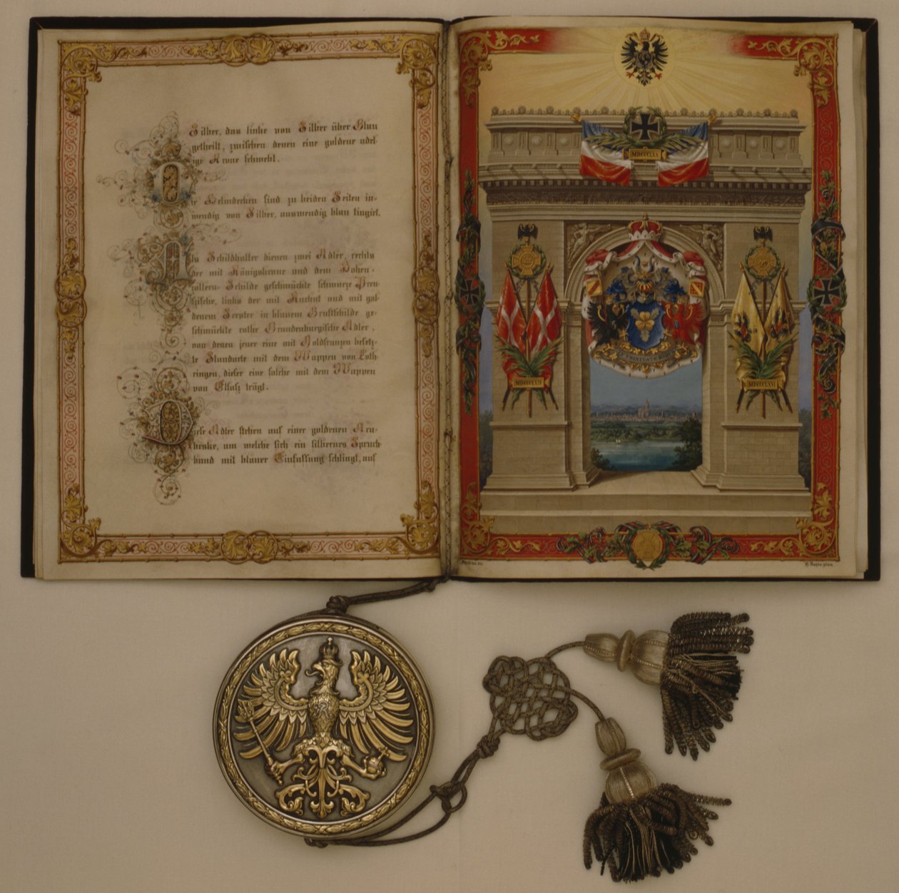 Princův diplom investující Otto von Bismarck, ze dne 21. března 1871 (kombinovaná média) od German School