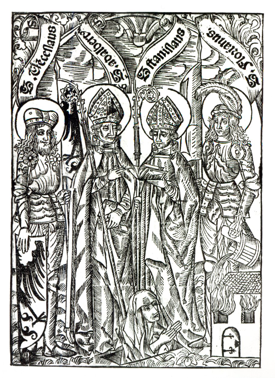 Svatý Václav, svatý Vojtěch, svatý Stanislav a svatý Florián od German School