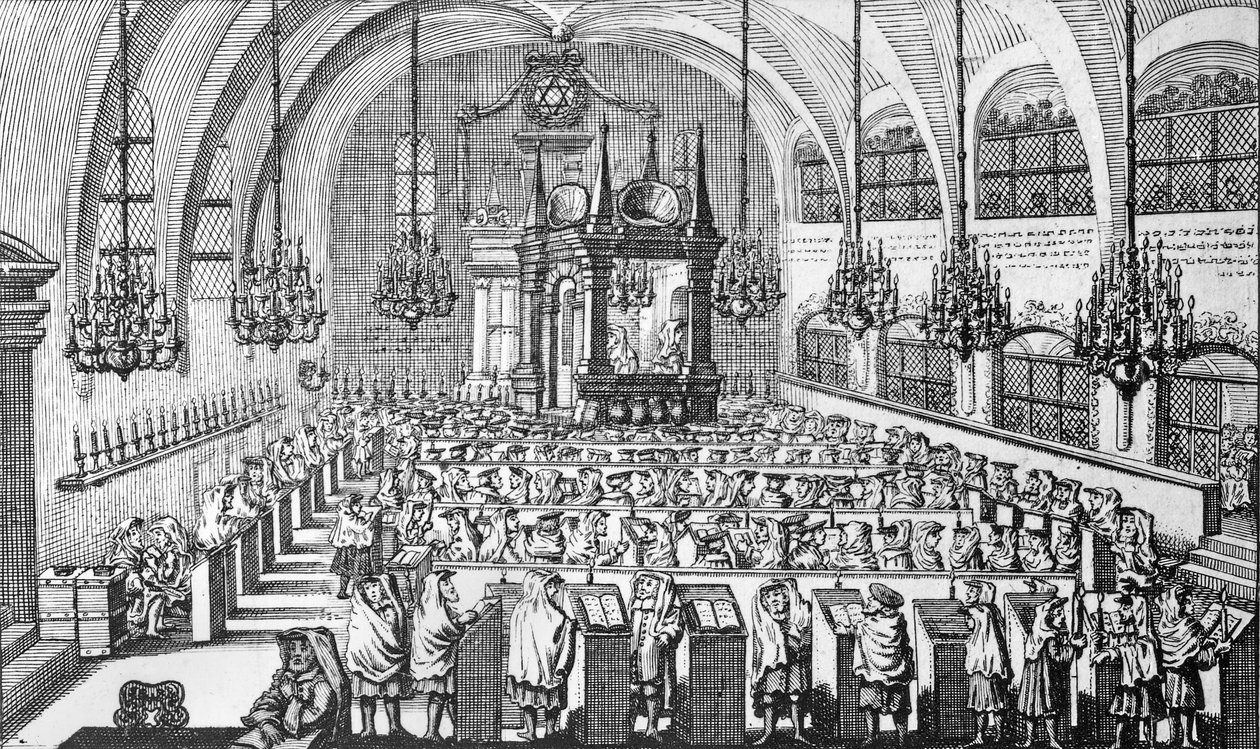 Shromáždění v synagoze, 1705 od German School