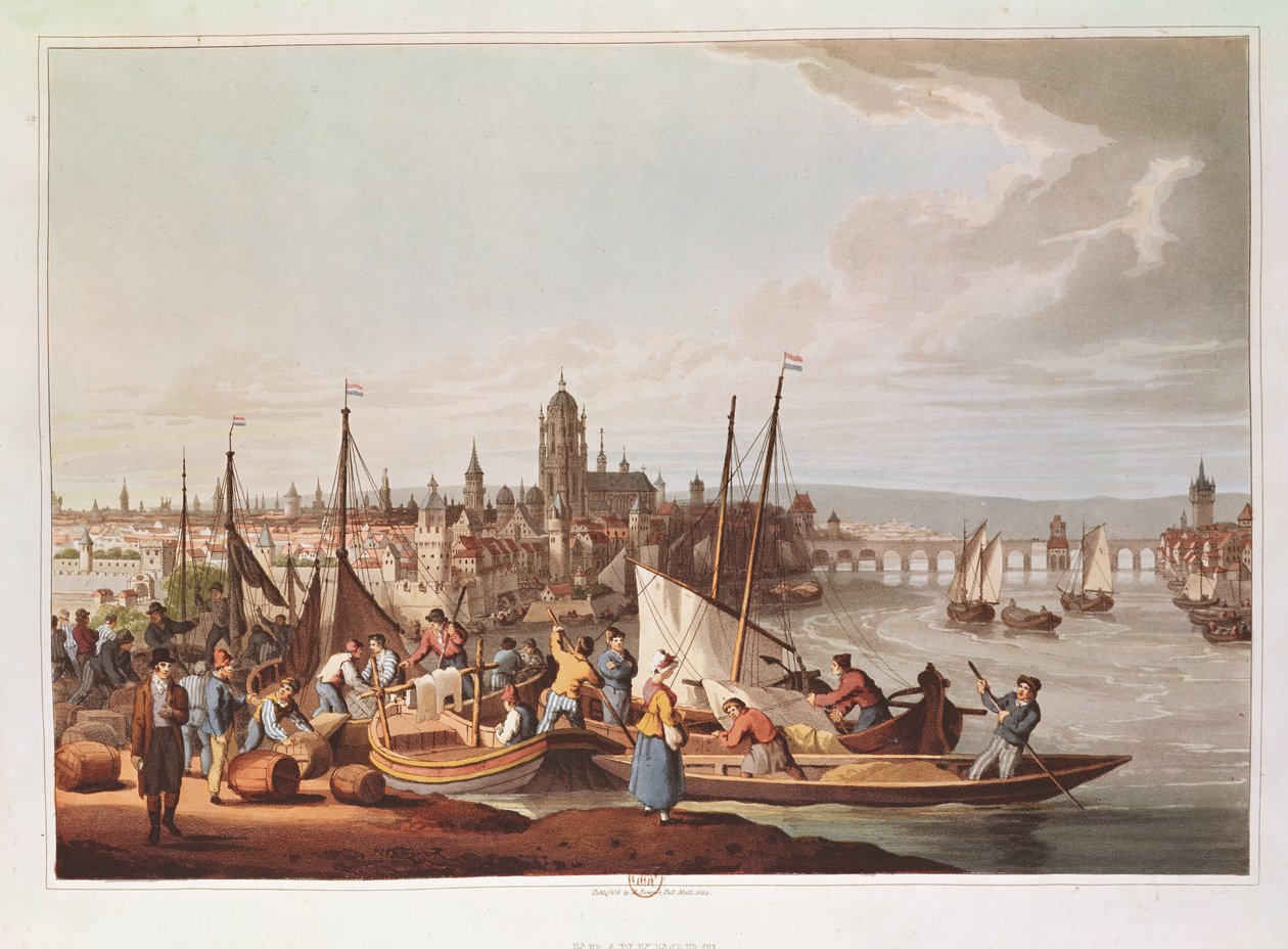 Pohled na Frankfurt, 1814 od German School