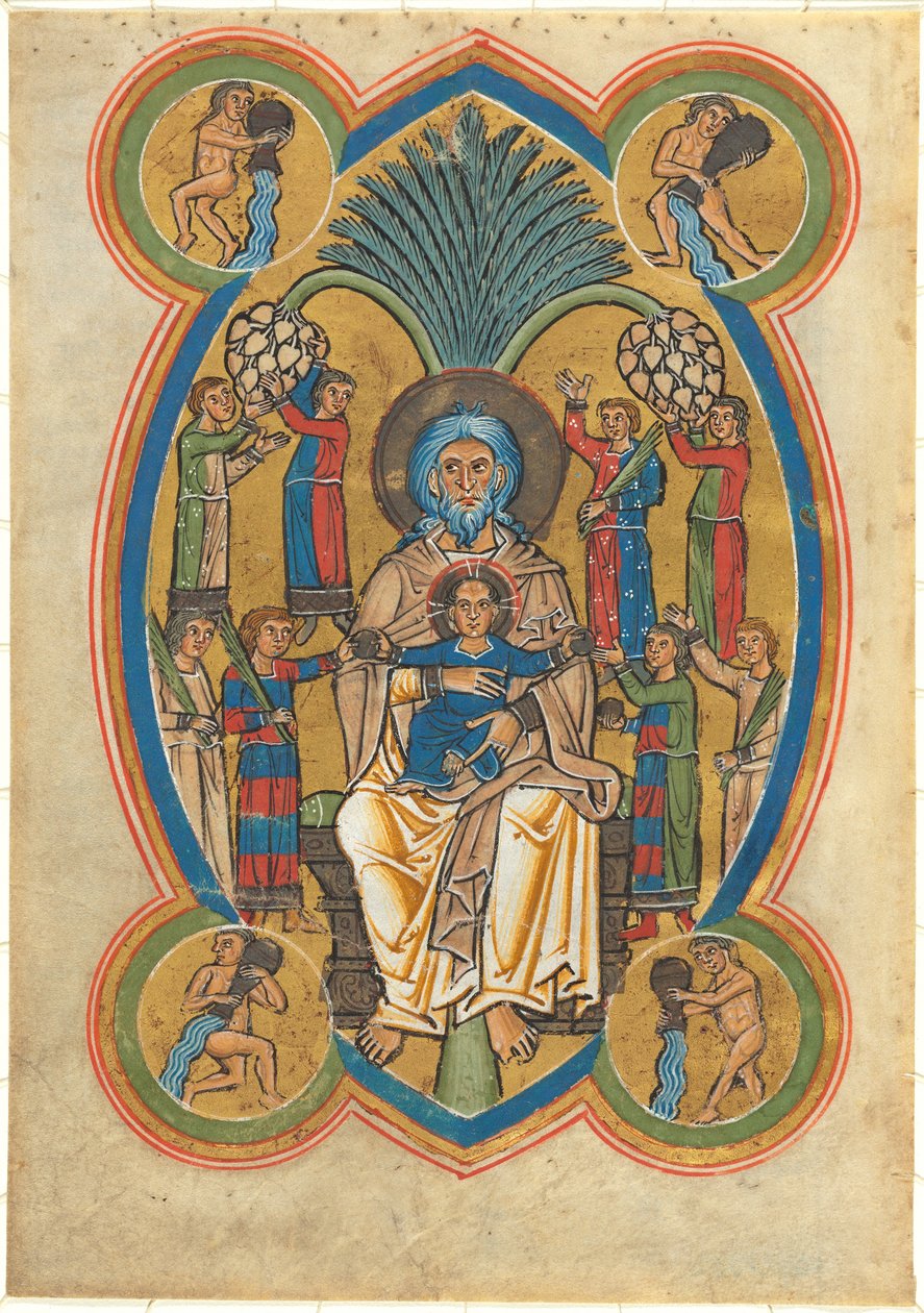 Ráj s Kristem v klíně Abrahamově od German 13th Century