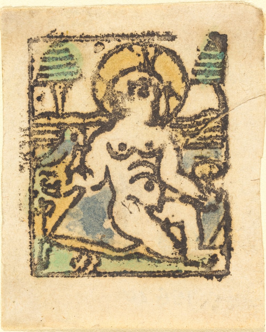 Kristus dítě s ptákem od German 15th Century