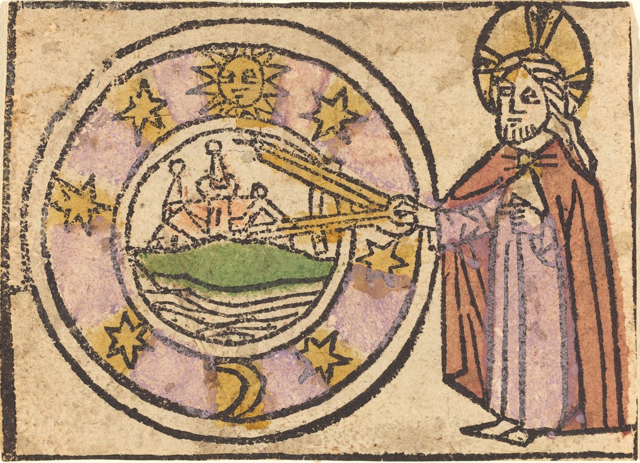 Kristus měří zeměkouli od German 15th Century