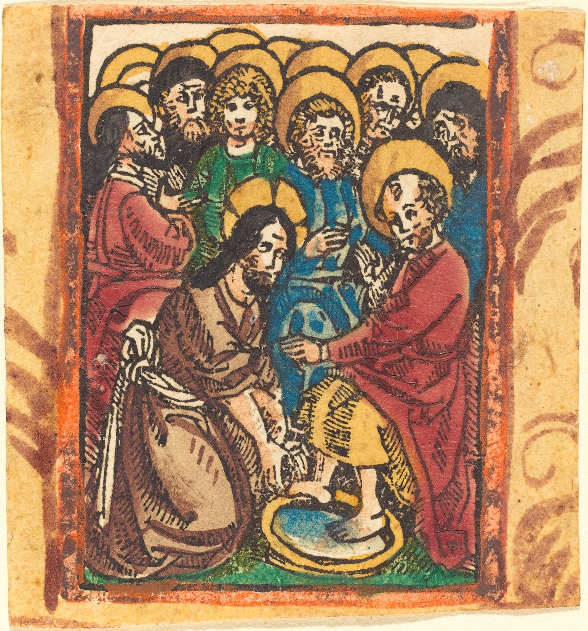 Kristus umývá nohy apoštolům od German 15th Century