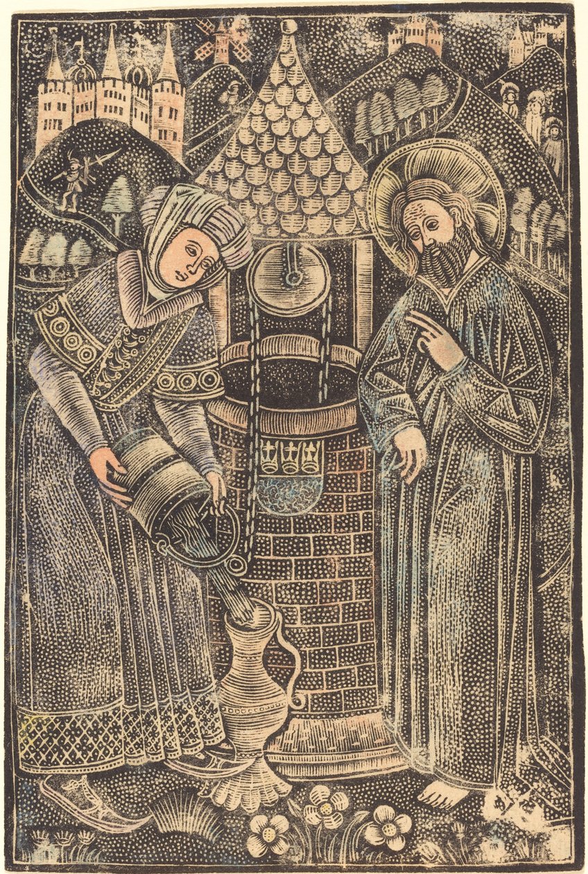 Kristus a žena Samaří od German 15th Century