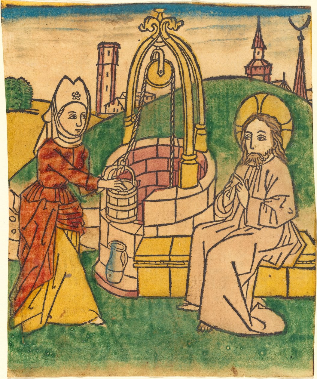 Kristus a žena Samaří od German 15th Century