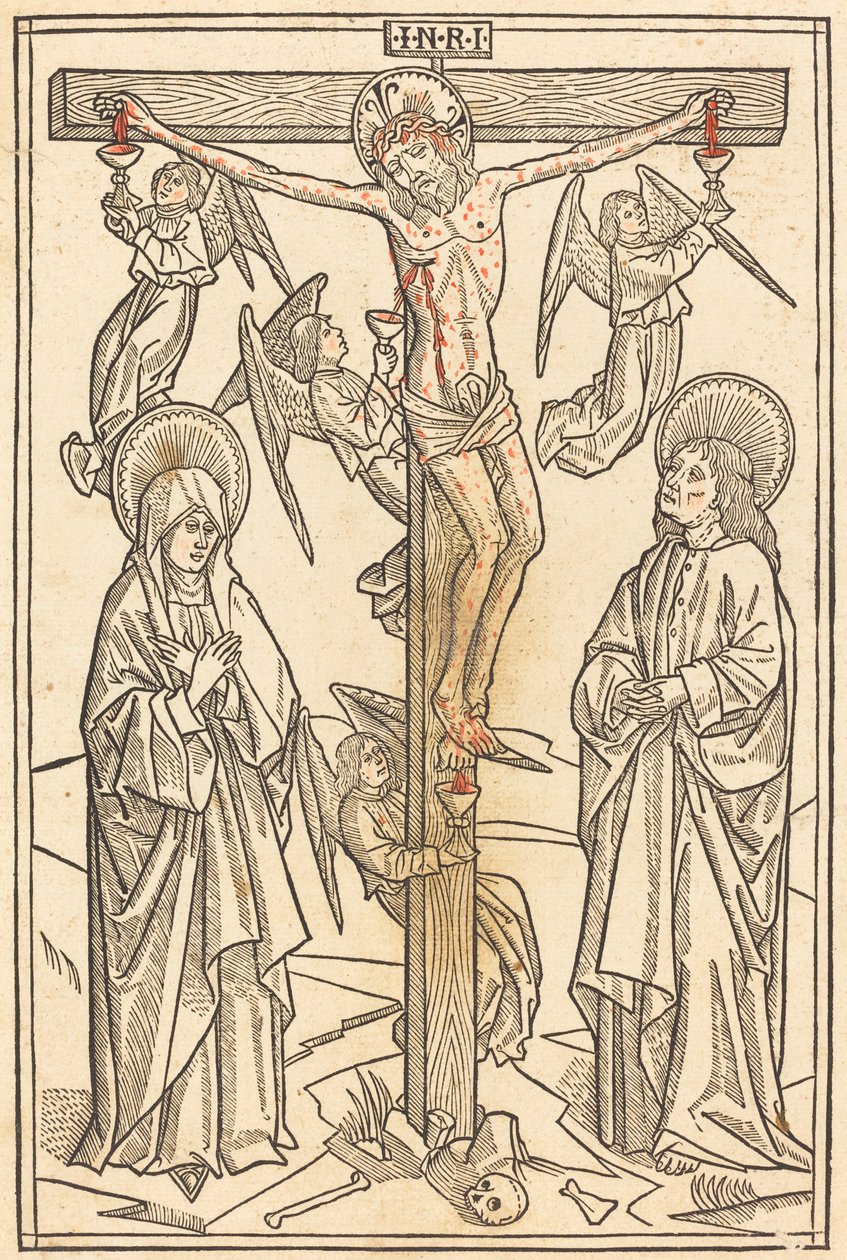 Kristus na kříži s anděly od German 15th Century
