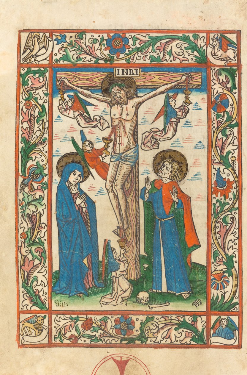 Kristus na kříži s anděly od German 15th Century