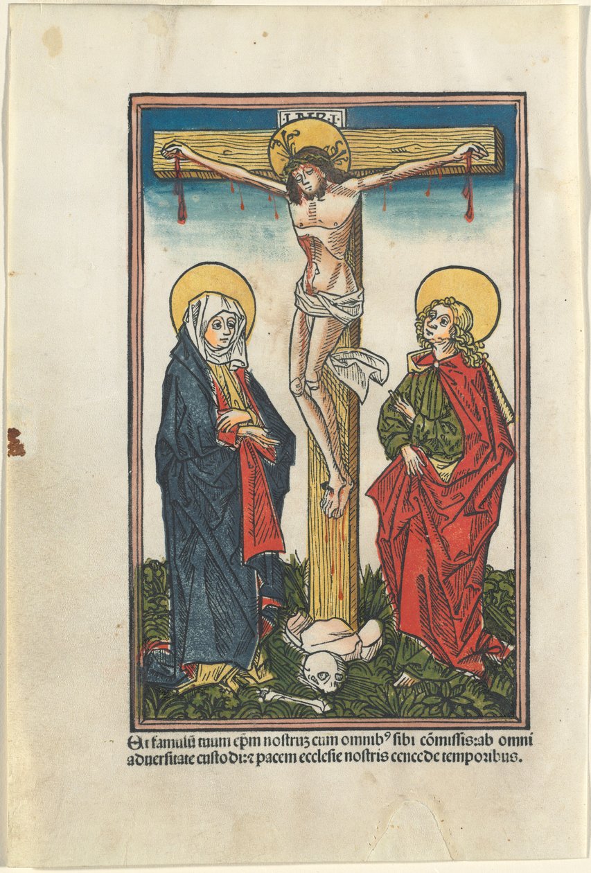 Kristus na kříži s Pannou Marií a svatým Janem od German 15th Century