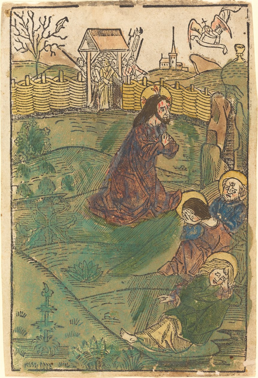 Kristus na hoře Olivetské od German 15th Century
