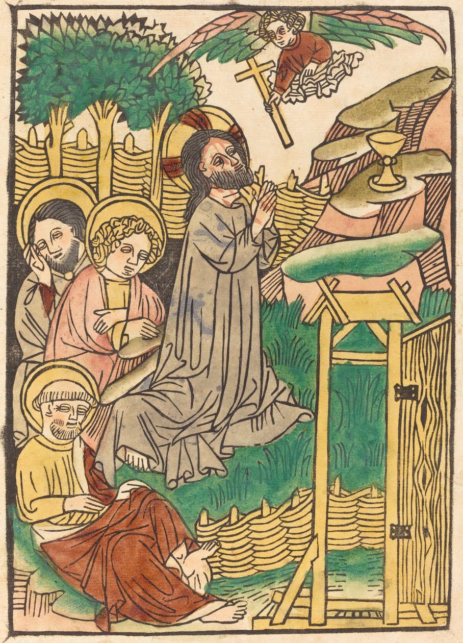 Kristus na hoře Olivetské od German 15th Century