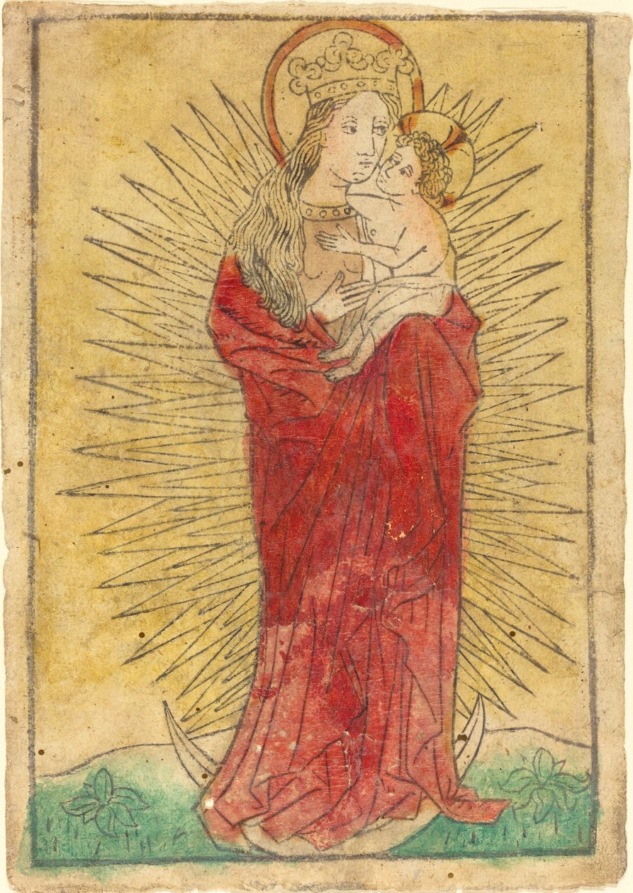 Madonna a dítě v slávě stojící na půlměsíci od German 15th Century