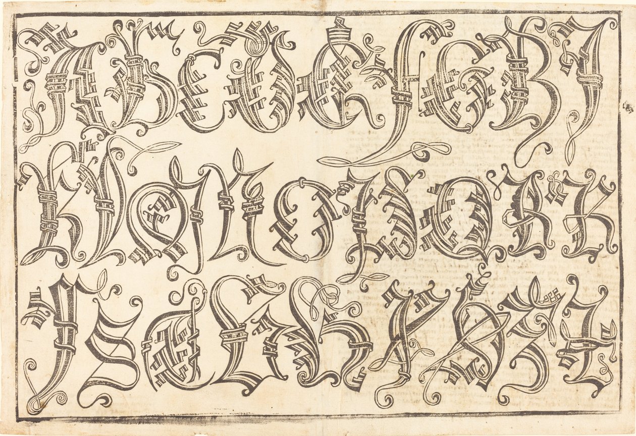 Okrasná abeceda od German 15th Century