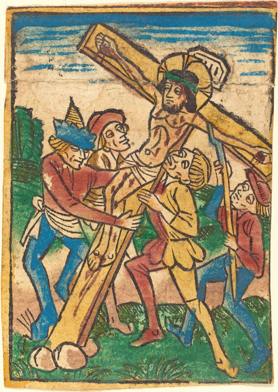Vztyčení kříže od German 15th Century