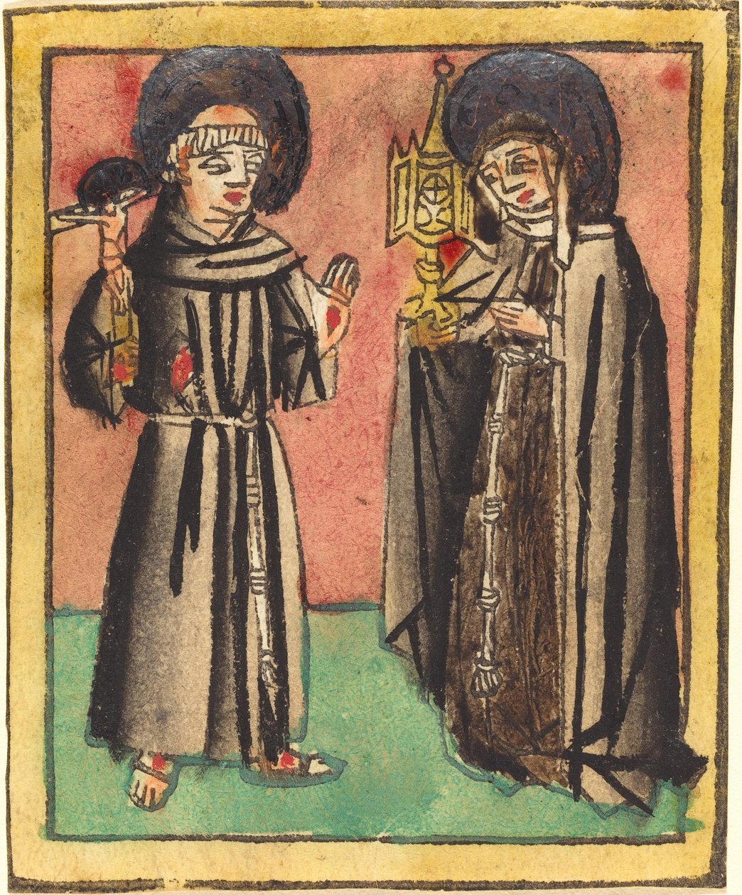 Svatý František a svatá Klára od German 15th Century