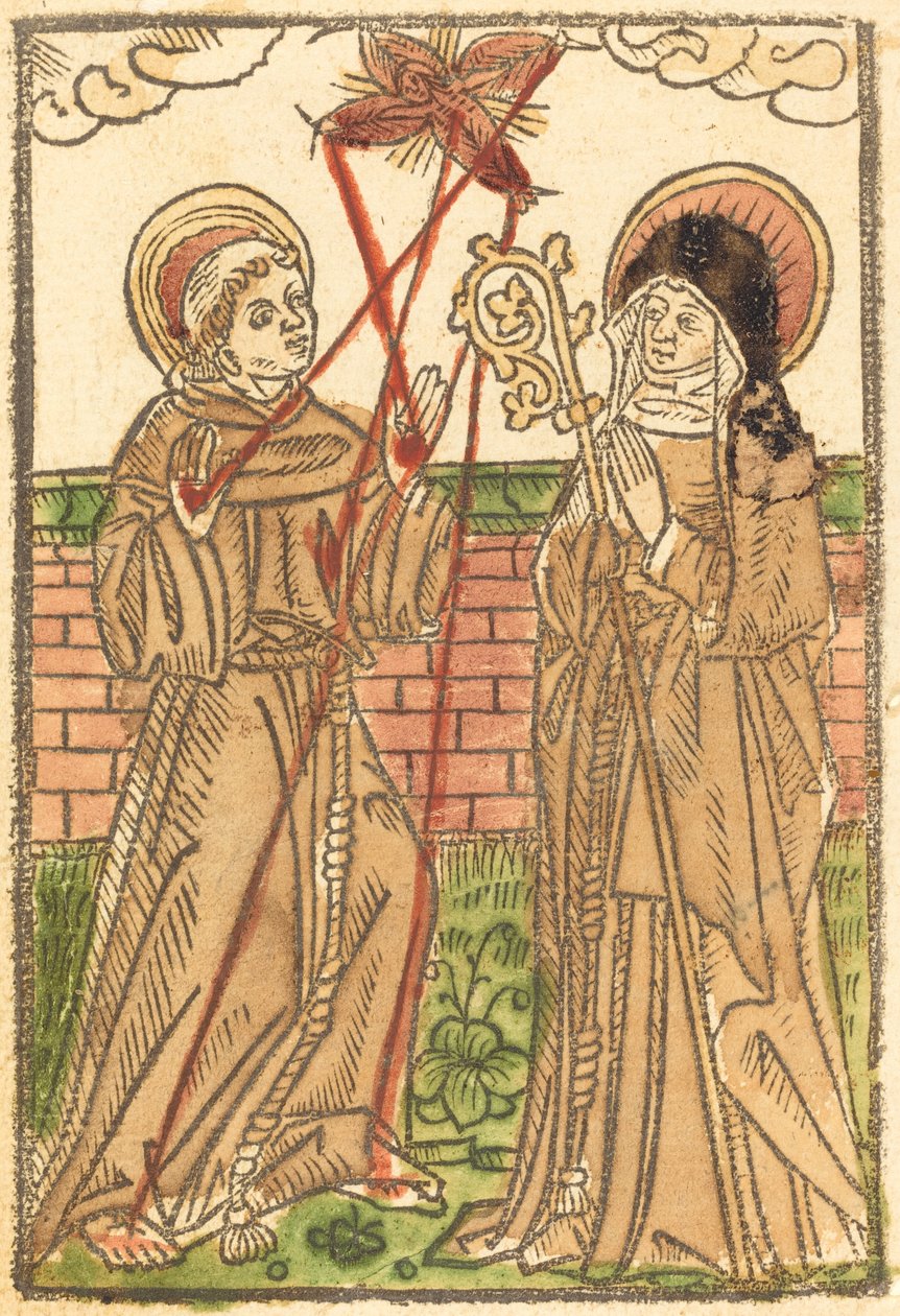 Svatý František a svatá Klára od German 15th Century