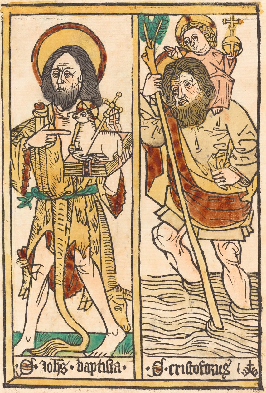 Svatý Jan Křtitel a svatý Kryštof od German 15th Century