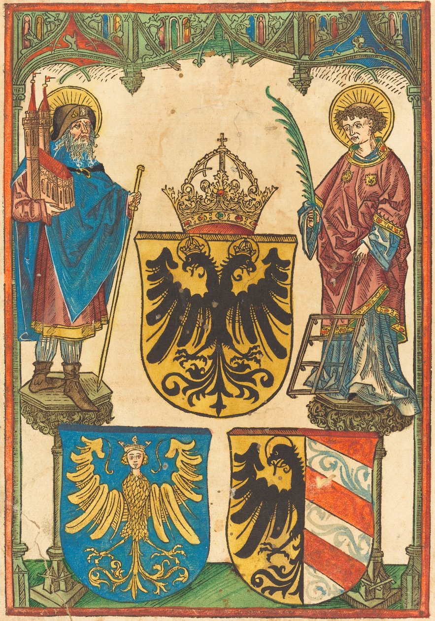 Svatý Sebaldus a svatý Vavřinec od German 15th Century