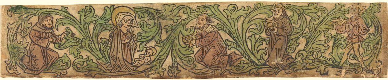 Klanění tří králů zasazené do hranice od German 15th Century