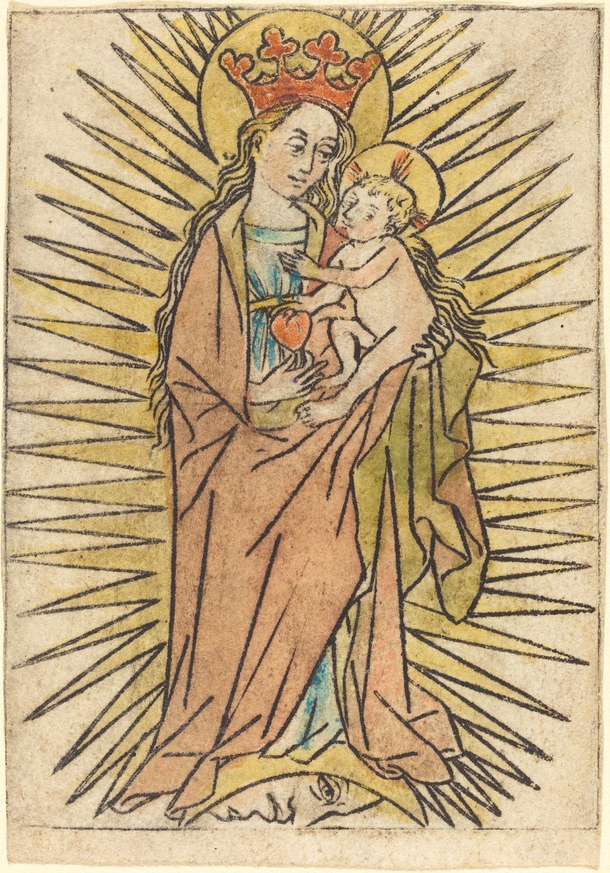 Madona s dítětem s hruškou od German 15th Century