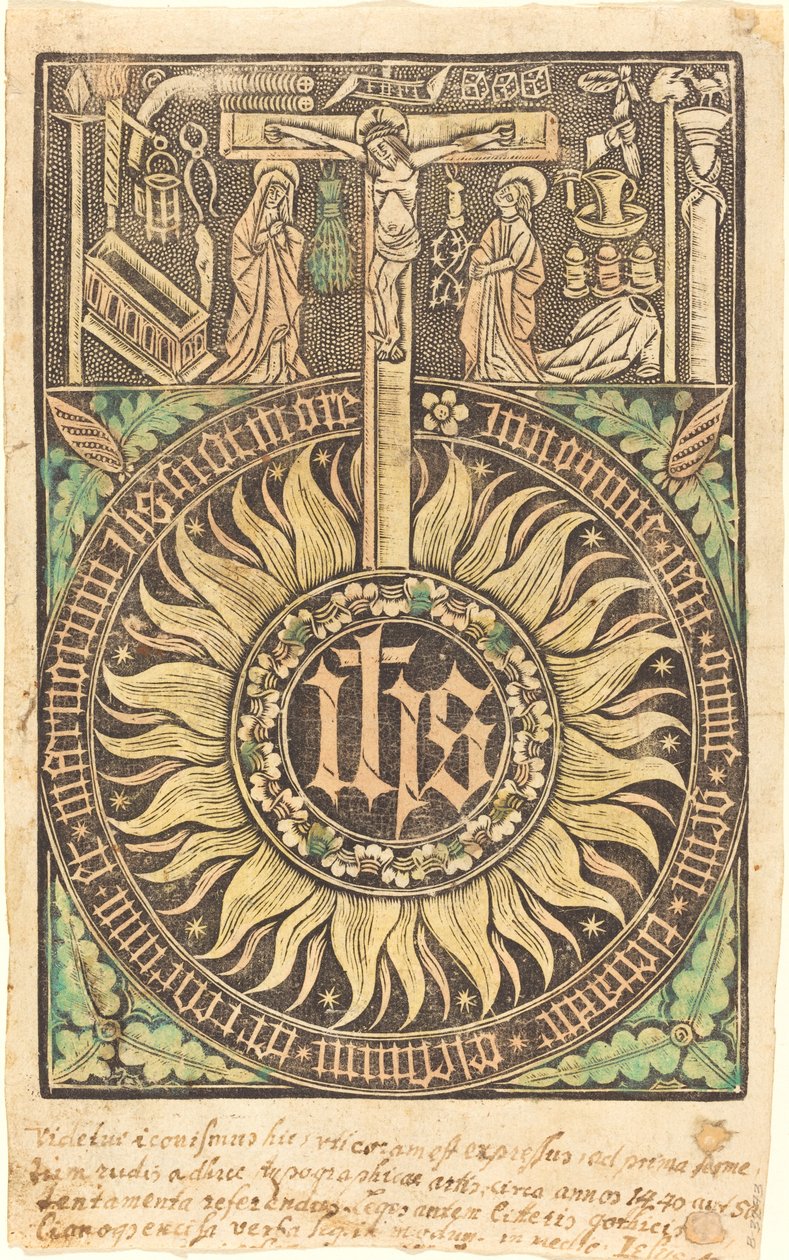 Posvátná monografie se symboly ukřižování a umučení [recto] od German 15th Century