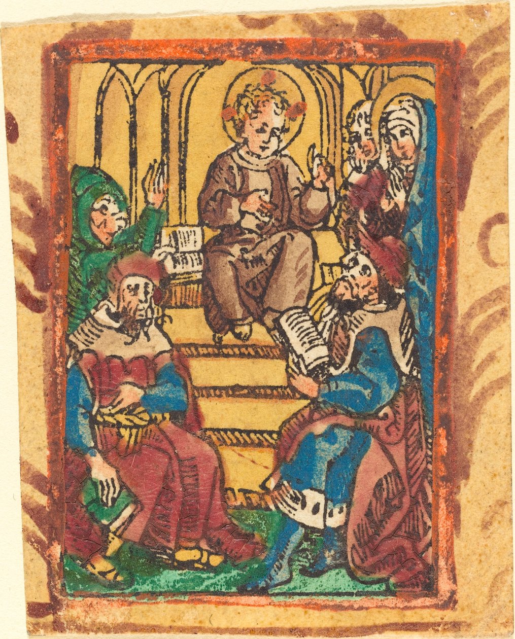 Dvanáctiletý Ježíš v chrámu od German 15th Century
