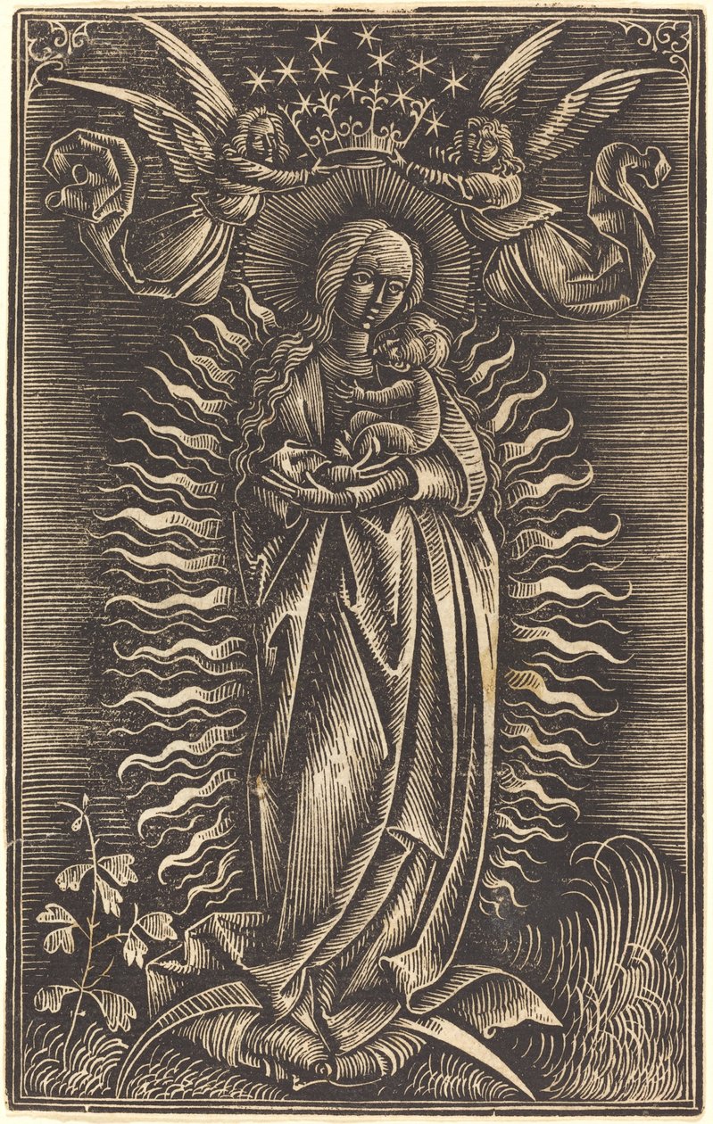 Panna korunovaná dvěma anděly od German 15th Century